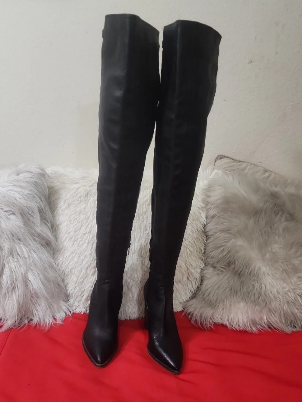 Vince Camuto Cottara Black Over-the-Knee Block Heel Boots